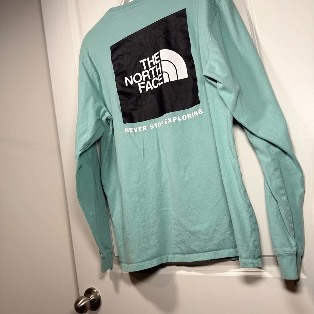 The North Face Seafoam Blue Mens Long Sleeve T-Shirt Size Large